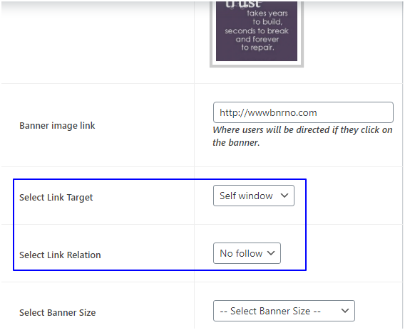 Figure 6: Handling the Image-related Actions for your Banners