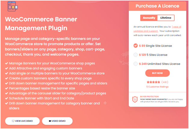 Figure 1: Banner Management Plugin for WooCommerce