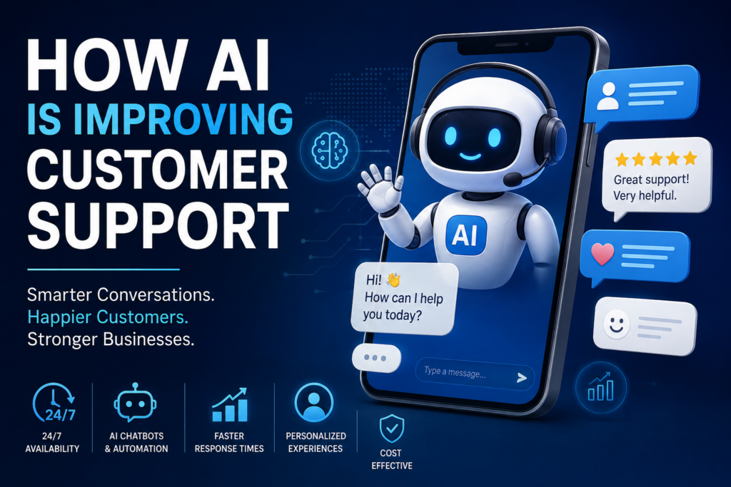 AI improving customer support with chatbot and automated customer service