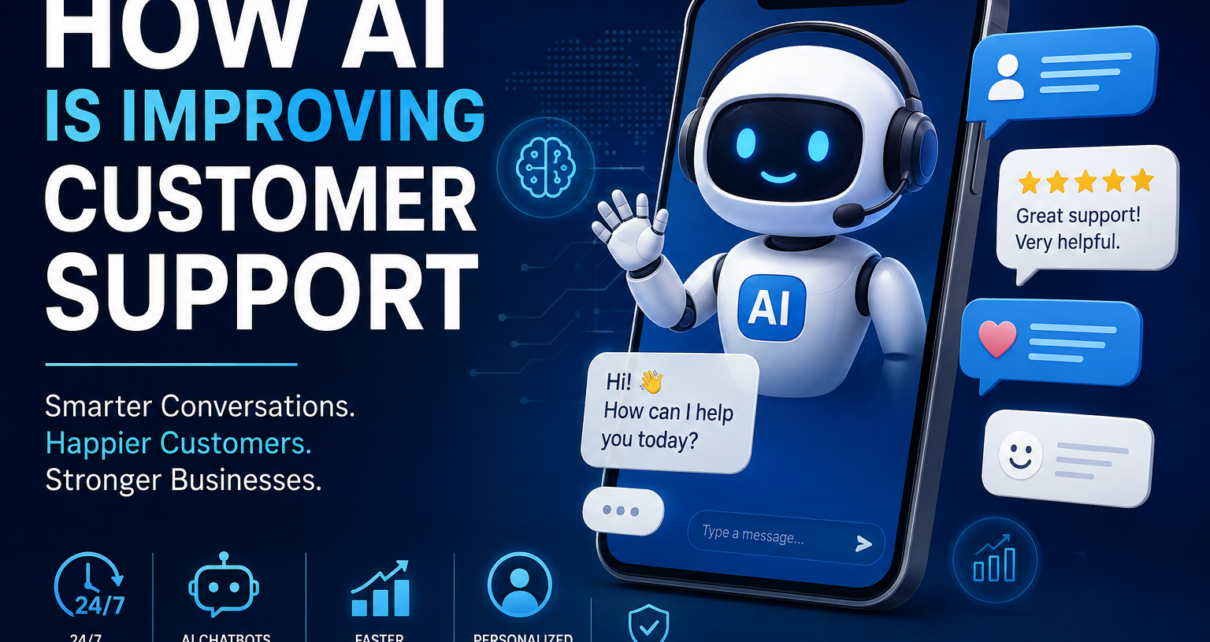 AI improving customer support with chatbot and automated customer service