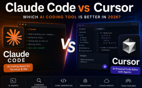 Claude Code vs Cursor comparison showing two AI coding tools for developers