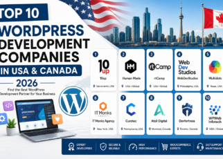 Top WordPress Development Companies in USA & Canada comparison infographic