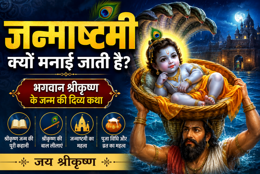 Image Alt Text जन्माष्टमी क्यों मनाई जाती है – भगवान श्रीकृष्ण के जन्म की दिव्य कथा