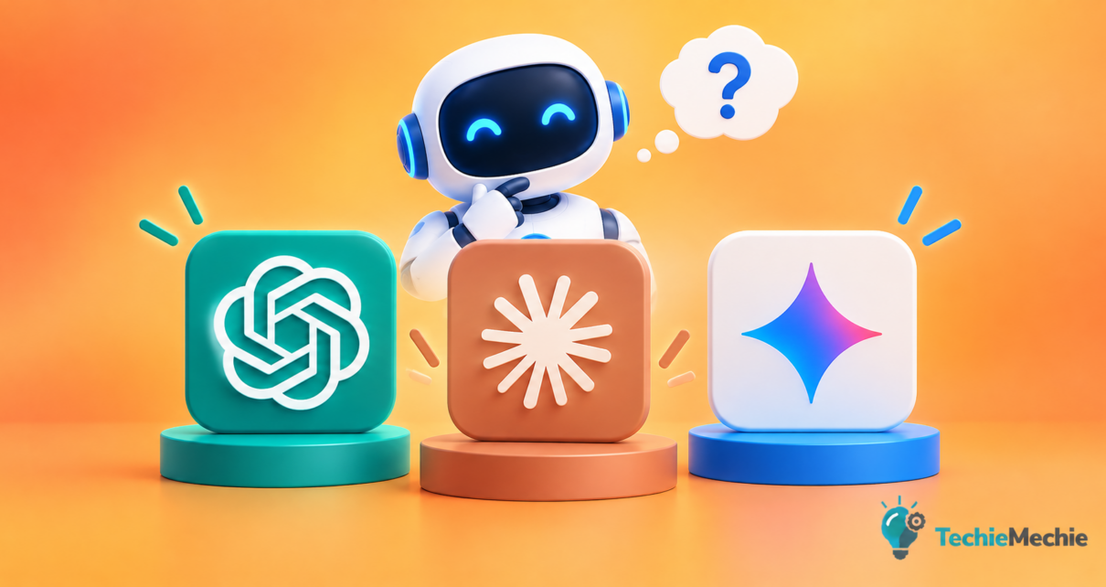 ChatGPT vs Claude vs Gemini comparison showing three leading AI assistants in 2026
