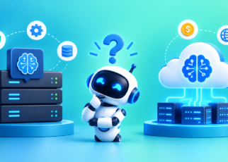 Local AI running on a personal computer compared with cloud AI processed on remote servers.