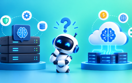 Local AI running on a personal computer compared with cloud AI processed on remote servers.